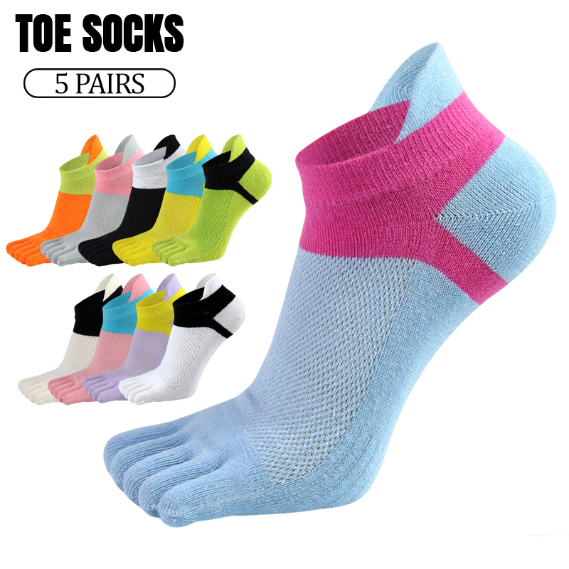 5 Pairs Women Five Toe Socks S - Ankle Sock Low Cut recension och pris